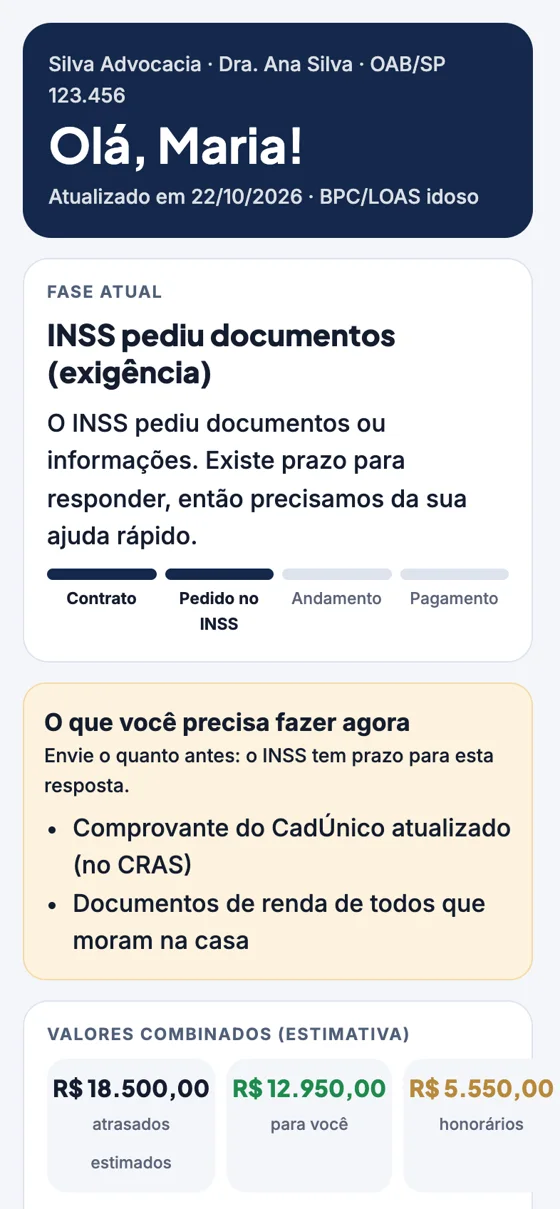Link do Cliente: o que o cliente vê no celular